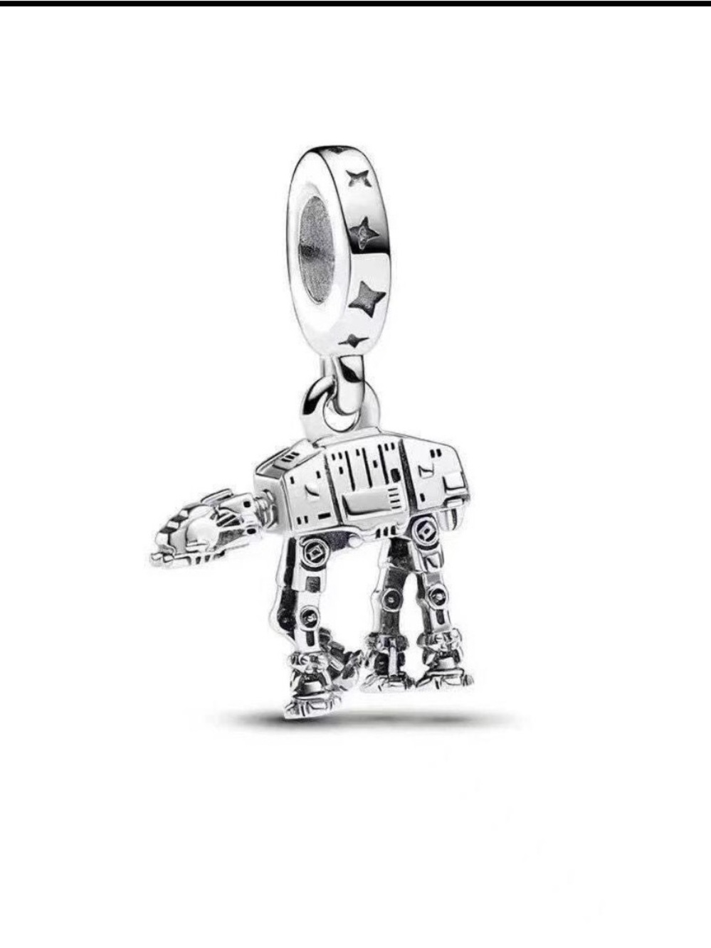 Sterling Silver Star Bail AT-AT Walker Charm - Silver